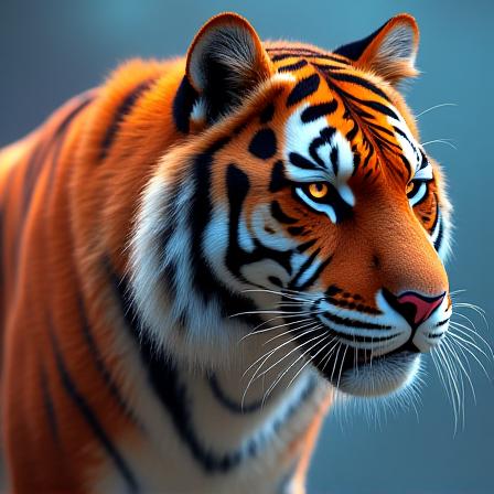 Procreate concept art of a mechanical tiger