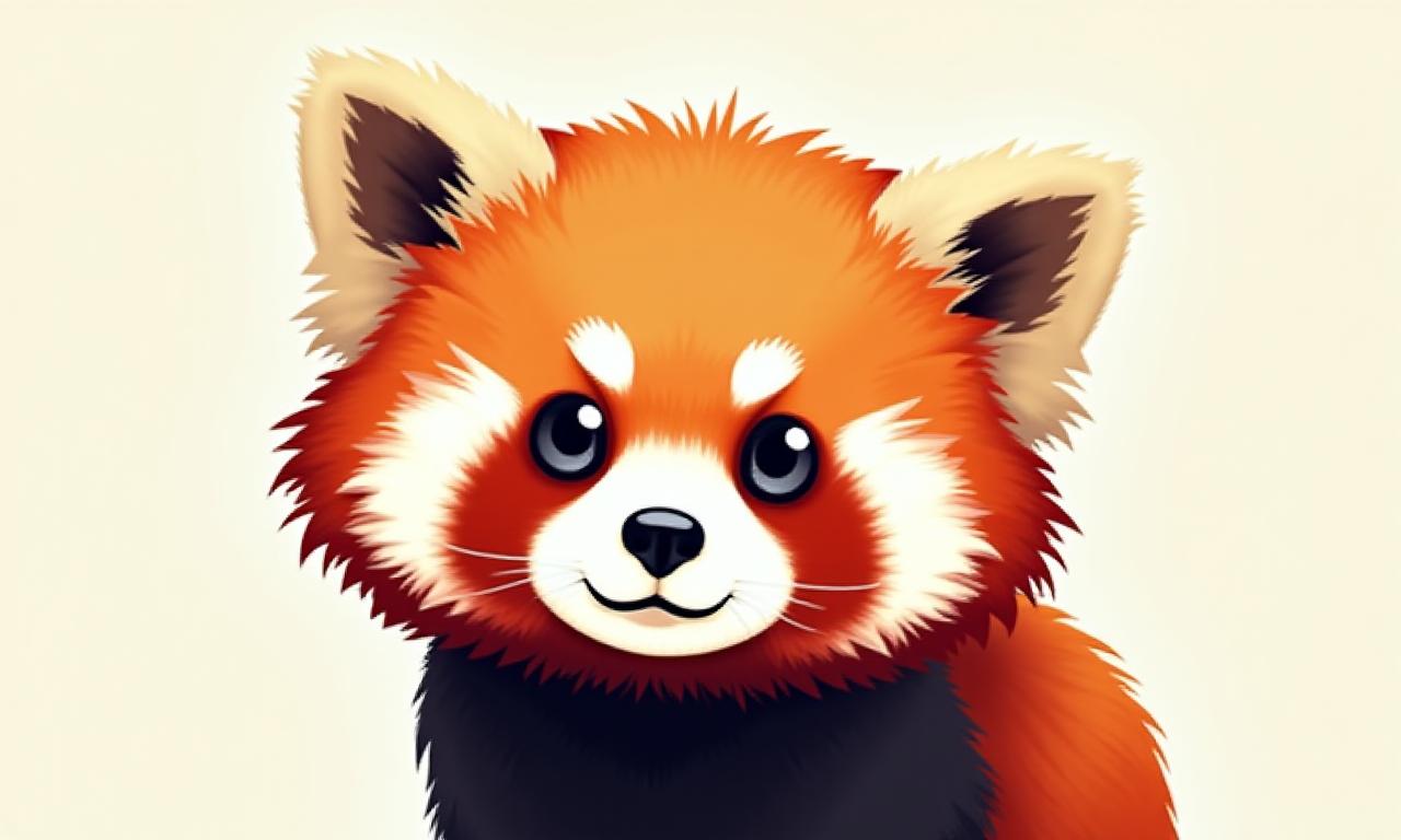 Digital illustration of a red panda using Procreate